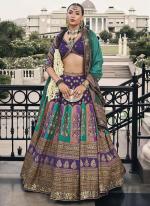 Silk Purple Bridal Wear Embroidery Work Readymade Lehenga Choli